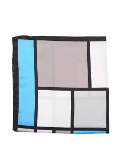 Women's Block Print Square Scarf -Fashion Accessories Shop 4 2799SkyC