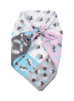 Women's Geometric Cube Print Square Scarf
