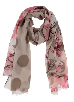 Women's Floral And Spot Print Lightweight Scarf
