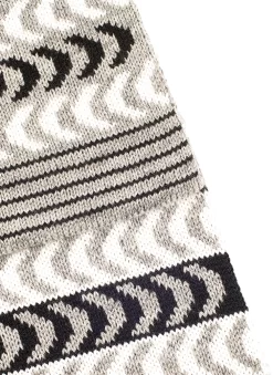 Women's Chevron Pattern Knitted Scarf -Fashion Accessories Shop 4 2833DoveBlackDetailWeb