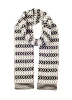 Women's Chevron Pattern Knitted Scarf -Fashion Accessories Shop 4 2833DoveBlackMainWeb