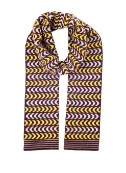 Women's Chevron Pattern Knitted Scarf -Fashion Accessories Shop 4 2833PlumDoveGreyMainWeb