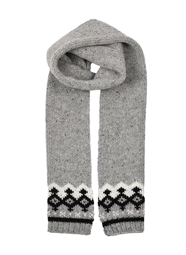 Women’s Jacquard Fair Isle Knitted Scarf With Marl Yarn 3 Women’s Jacquard Fair Isle Knitted Scarf With Marl Yarn - Image 3