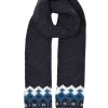 Women’s Jacquard Fair Isle Knitted Scarf With Marl Yarn