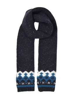 Womenâs Jacquard Fair Isle Knitted Scarf With Marl Yarn