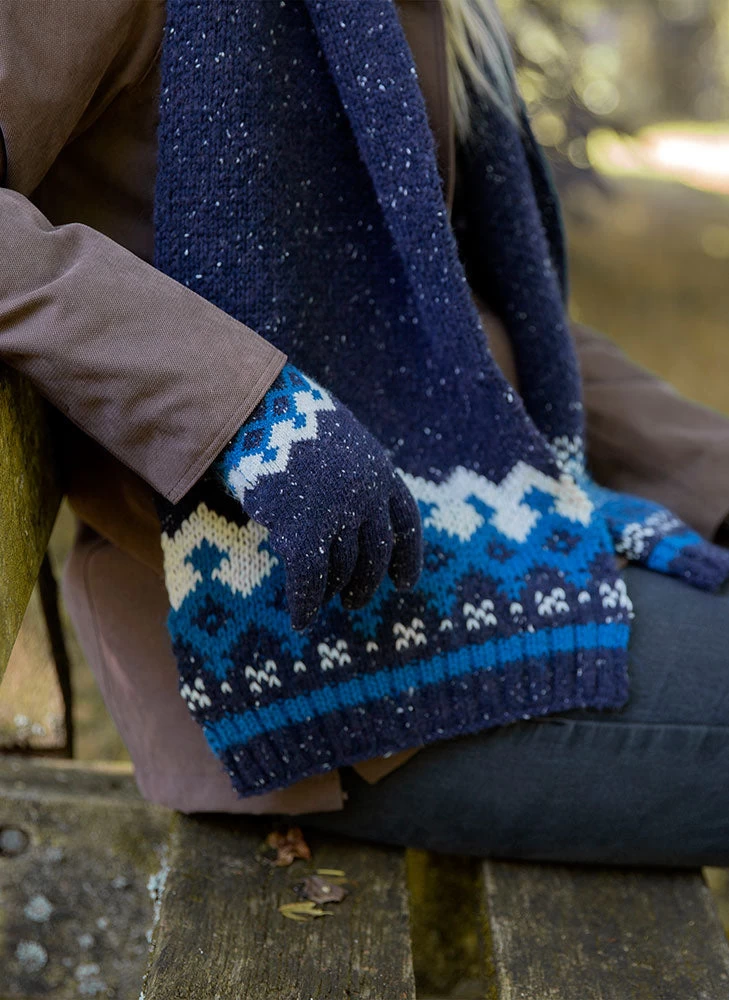 Women’s Jacquard Fair Isle Knitted Scarf With Marl Yarn 2 Women’s Jacquard Fair Isle Knitted Scarf With Marl Yarn - Image 2