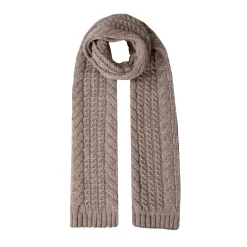 Women’s Cable Knit Scarf With Marl Yarn -Fashion Accessories Shop 4 2856 Oatmeal
