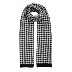 Women’s Jacquard Knitted Scarf With Dogtooth Pattern 6 Women’s Jacquard Knitted Scarf With Dogtooth Pattern -Fashion Accessories Shop 4 2858 Black Winter White