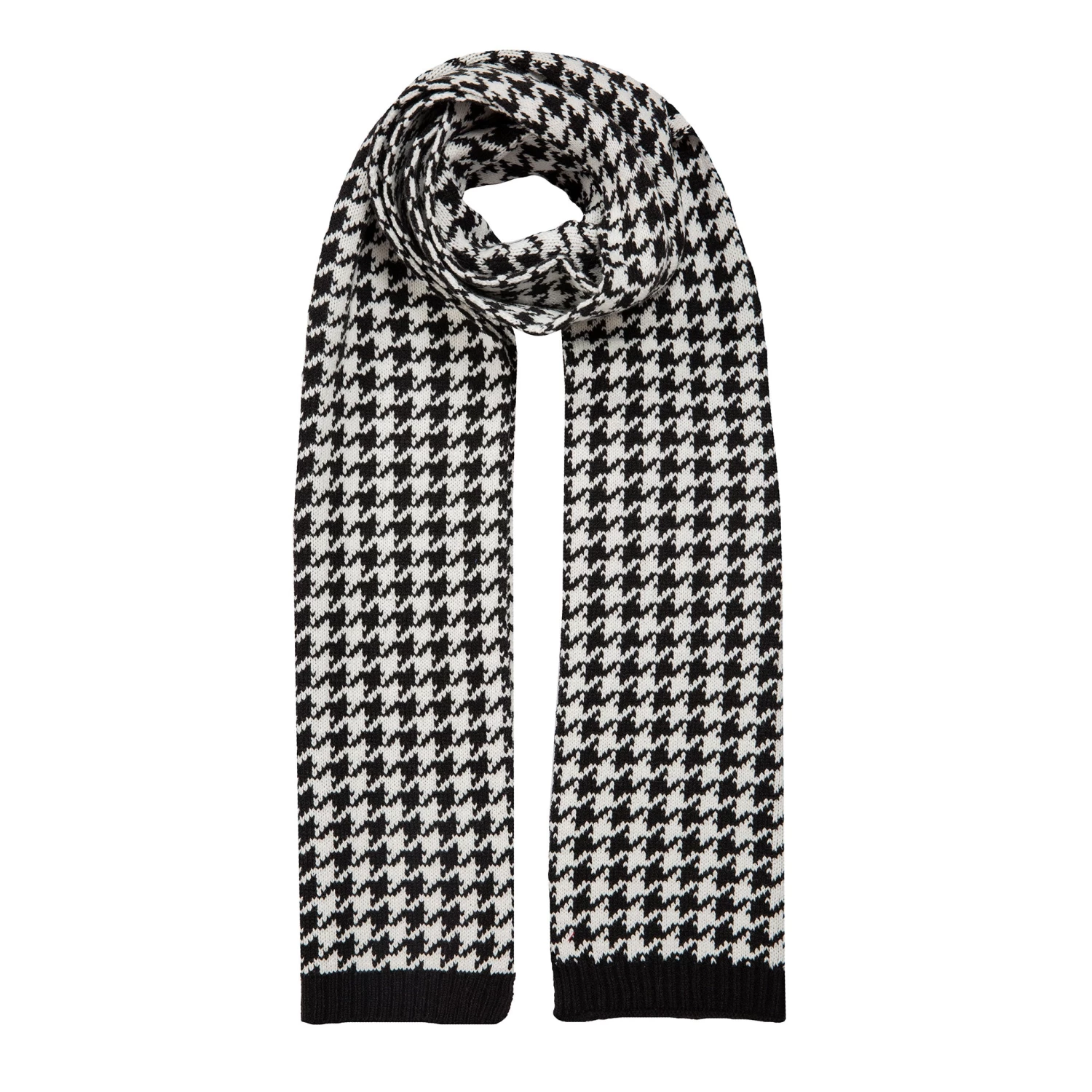 Women’s Jacquard Knitted Scarf With Dogtooth Pattern 3 Women’s Jacquard Knitted Scarf With Dogtooth Pattern - Image 3