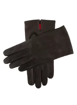 Men's Handsewn Three-Point Silk-Lined Leather Gloves -Fashion Accessories Shop 5 1513 brown