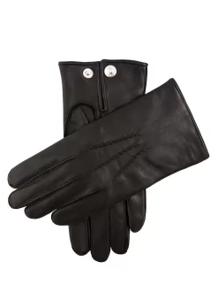Men's Three-Point Red Cashmere-Lined Leather Gloves -Fashion Accessories Shop 5 1539 black