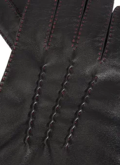 Men's Handsewn Three-Point Cashmere-Lined Leather Gloves With Colour Contrast Details -Fashion Accessories Shop 5 1541 20black 201 57785a2a 0cfe 4f56 9598 a652e427b3ba
