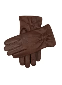 Men's Handsewn Three-Point Cashmere-Lined Deerskin Leather Gloves -Fashion Accessories Shop 5 1544Bark
