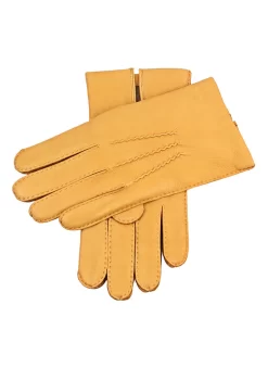 Men's Handsewn Three-Point Cashmere-Lined Deerskin Gloves -Fashion Accessories Shop 5 1545 Cork