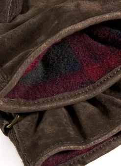 Men's Three-Point Fleece-Lined Suede Gloves -Fashion Accessories Shop 5 1617 20brown 203