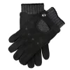 Men’s Water-Resistant Wool Blend-Lined Nubuck Leather Gloves With Knitted Cuffs