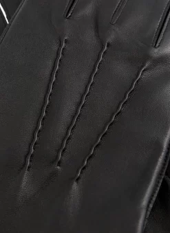 Men's Three-Point Lined Leather Gloves -Fashion Accessories Shop 5 1700 black 1 4cab2781 070c 4ab1 bc17 c3ccee1e8870