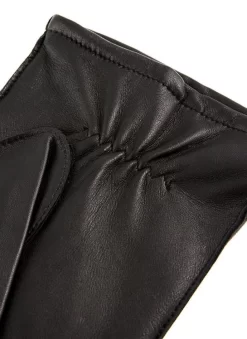 Men's Three-Point Lined Leather Gloves -Fashion Accessories Shop 5 1700 black 3