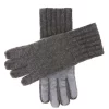 Men's Cashmere Knitted Gloves With Suede Palm Patch