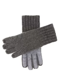 Men's Cashmere Knitted Gloves With Suede Palm Patch