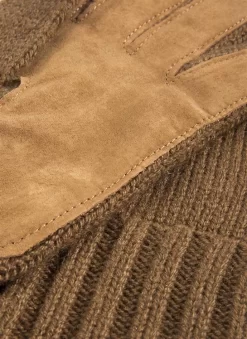 Men's Cashmere Knitted Gloves With Suede Palm Patch -Fashion Accessories Shop 5 4522 20camel 201 69b38a24 fc8d 4c44 9319 c2cfef6c9aef
