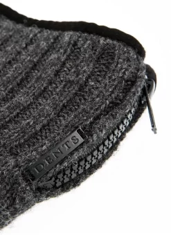 Men's Thinsulate-Lined Knitted Gloves With Zip -Fashion Accessories Shop 5 4530 charcoal 1