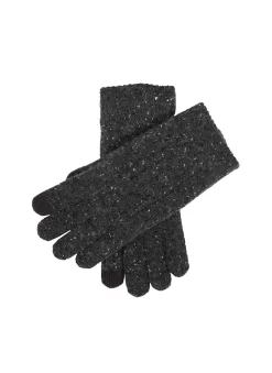 Men’s Touchscreen Cable Knit Gloves With Marl Yarn -Fashion Accessories Shop 5 4584 Charcoal