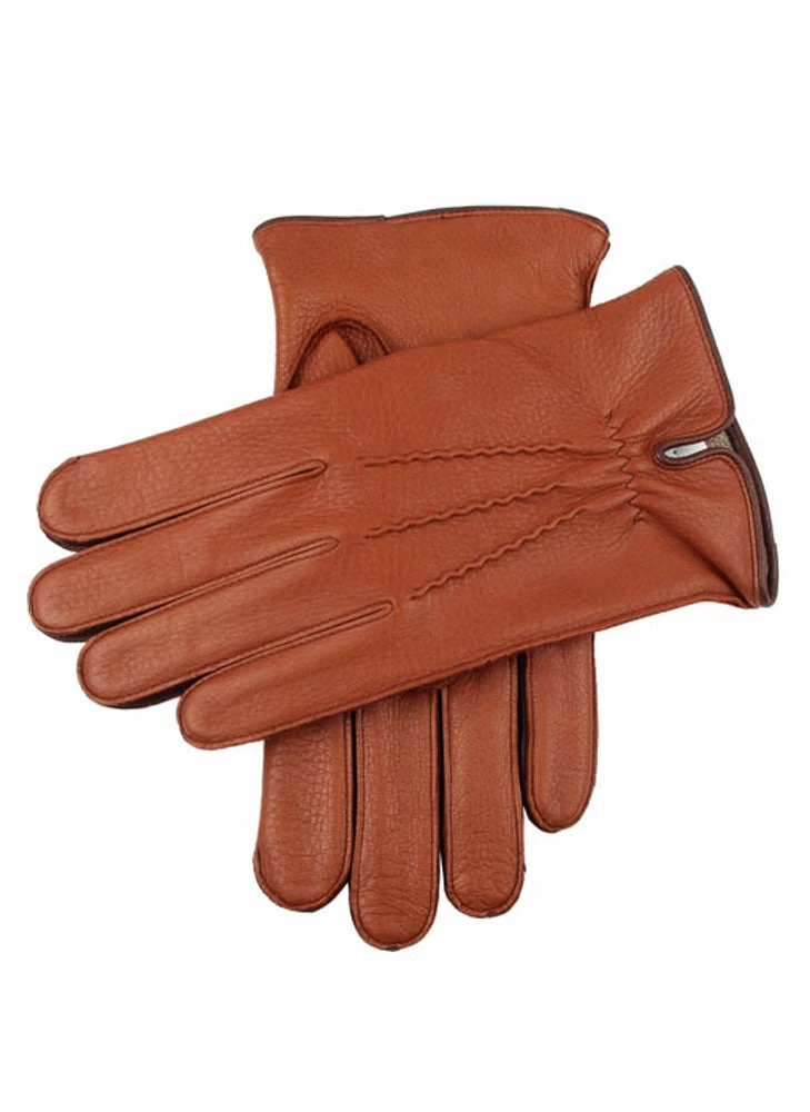 Men's Three-Point Cashmere-Lined Deerskin Leather Gloves 3 Men's Three-Point Cashmere-Lined Deerskin Leather Gloves - Image 3