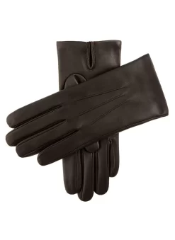 Men's Three-Point Cashmere-Lined Shorter Finger Leather Gloves -Fashion Accessories Shop 5 9001 Brown