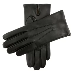 Men's Three-Point Cashmere-Lined Leather Gloves