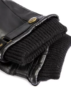 Men's Wool Blend-Lined Leather Gloves With Knitted Cuffs -Fashion Accessories Shop 5 9018 20black 203 2596ab42 44e4 4ec2 a6f3 97fb838a571f
