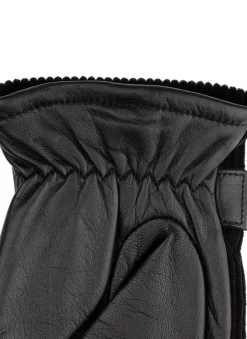 Men's Fleece-Lined Corduroy And Leather Gloves -Fashion Accessories Shop 5 9045 black 3 afddf1b5 6e89 4f31 aebd c9e11c7c7080