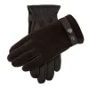 Men's Fleece-Lined Corduroy And Leather Gloves