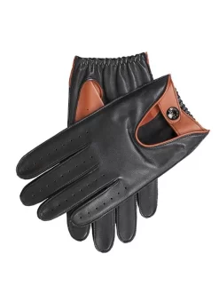 Men's Leather Driving Gloves With Colour Contrast Details -Fashion Accessories Shop 5 9051 20highway 20tan