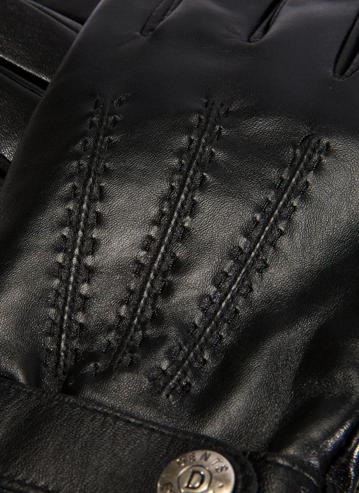 Men's Touchscreen Three-Point Wool Blend-Lined Shorter Finger Leather Gloves 2 Men's Touchscreen Three-Point Wool Blend-Lined Shorter Finger Leather Gloves - Image 2