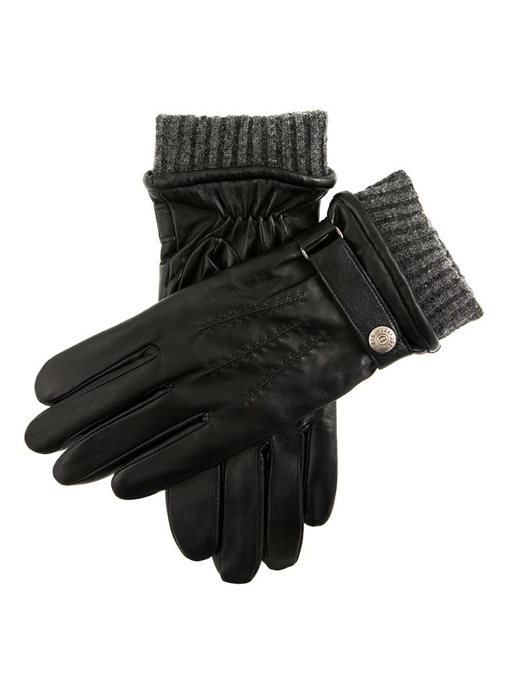 Men's Touchscreen Three-Point Wool Blend-Lined Shorter Finger Leather Gloves 1 Men's Touchscreen Three-Point Wool Blend-Lined Shorter Finger Leather Gloves