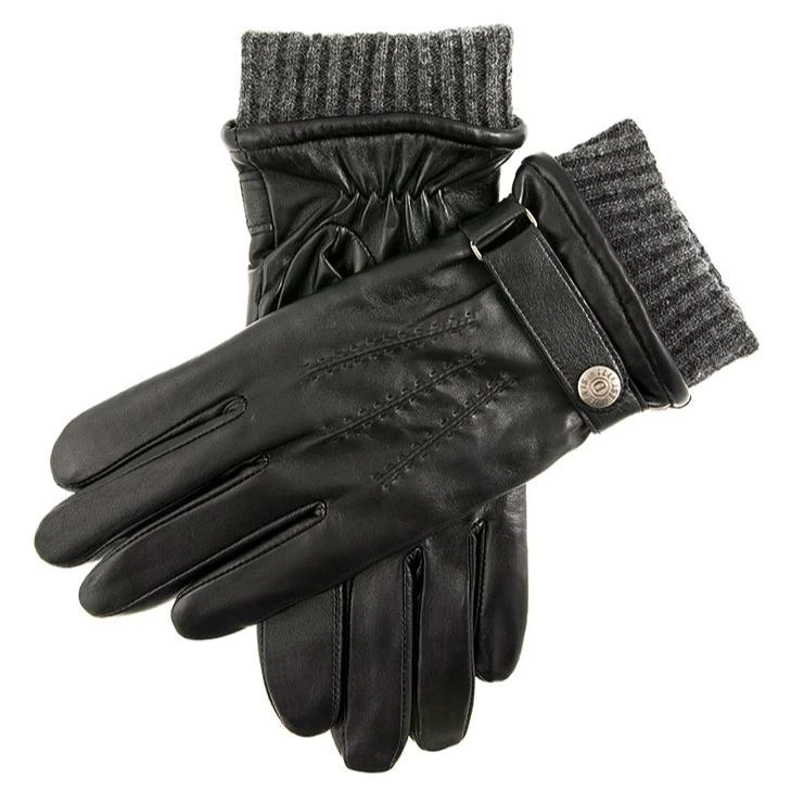 Men's Touchscreen Three-Point Wool Blend-Lined Leather Gloves 2 Men's Touchscreen Three-Point Wool Blend-Lined Leather Gloves - Image 2
