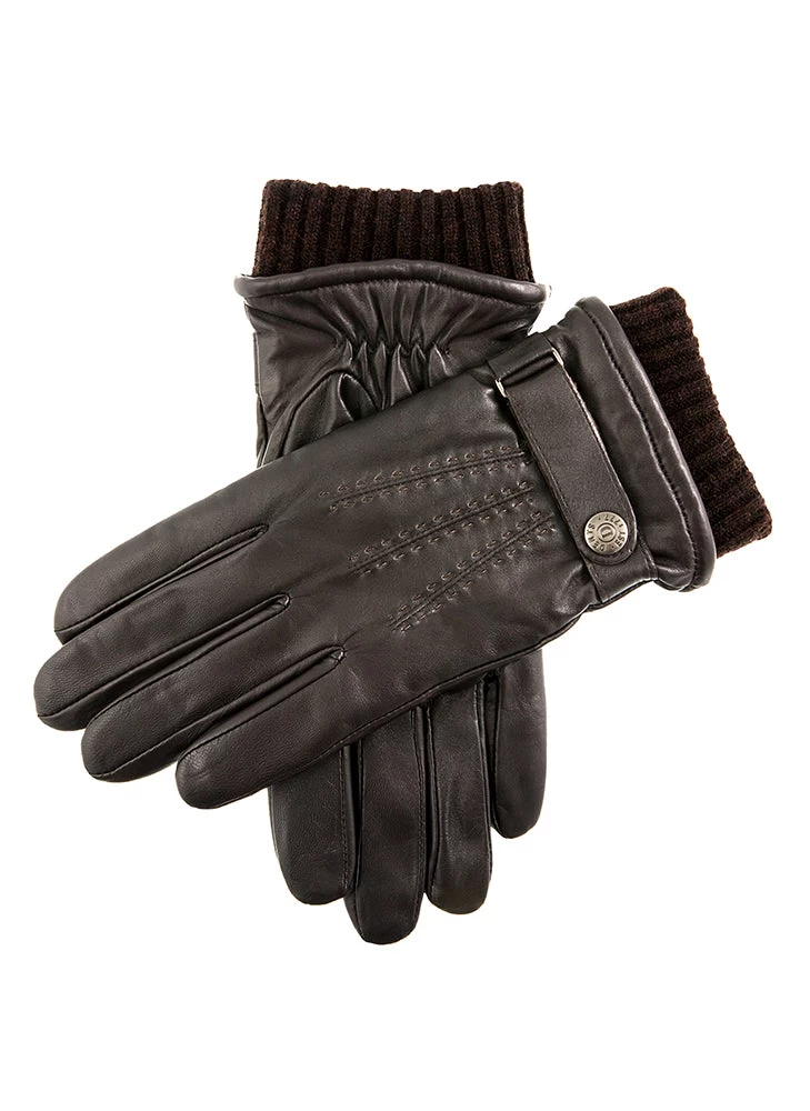 Men's Touchscreen Three-Point Wool Blend-Lined Leather Gloves 1 Men's Touchscreen Three-Point Wool Blend-Lined Leather Gloves