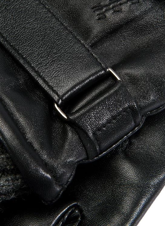 Men's Touchscreen Three-Point Wool Blend-Lined Leather Gloves 5 Men's Touchscreen Three-Point Wool Blend-Lined Leather Gloves - Image 5
