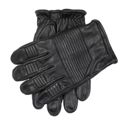 Men’s Touchscreen Water-Resistant Lined Goatskin Leather Gloves With Stitch Detail