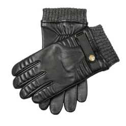 Men’s Touchscreen Lined Leather Gloves With Stitch Detail