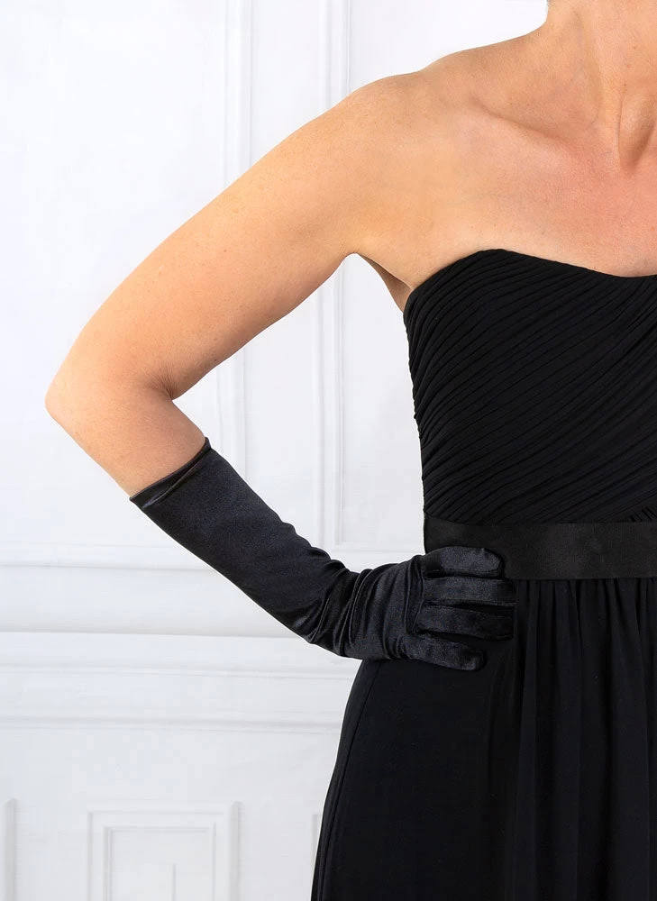 Women's Long Below-Elbow Satin Gloves 4 Women's Long Below-Elbow Satin Gloves - Image 4