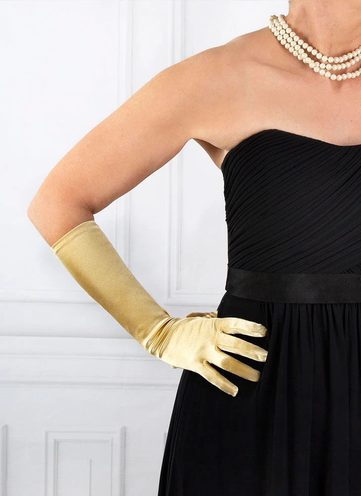 Women's Long Below-Elbow Satin Gloves 6 Women's Long Below-Elbow Satin Gloves - Image 6