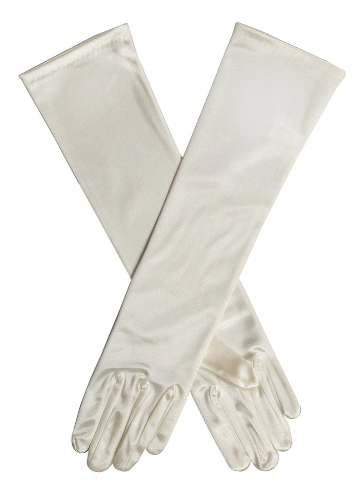 Women's Long Below-Elbow Satin Gloves 1 Women's Long Below-Elbow Satin Gloves