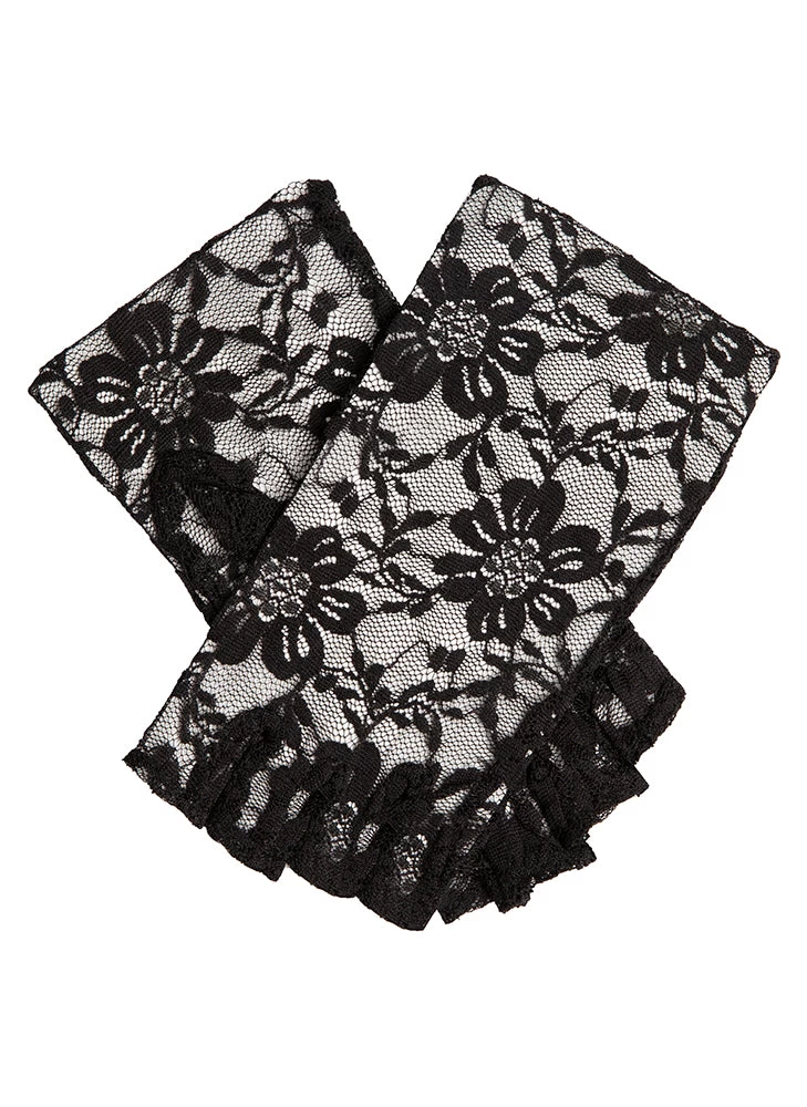 Women's Fingerless Floral Lace Gloves 1 Women's Fingerless Floral Lace Gloves