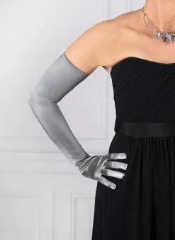Women's Long Opera Satin Gloves -Fashion Accessories Shop 6 2182 pewter 2 068516e4 234d 4358 bf7f 01a4e2bff947