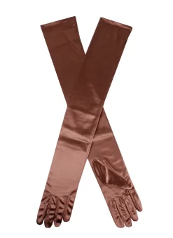 Women's Long Opera Satin Gloves -Fashion Accessories Shop 6 2182Bronze