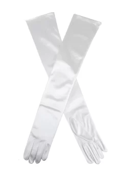 Women's Long Opera Satin Gloves -Fashion Accessories Shop 6 2182Ivory