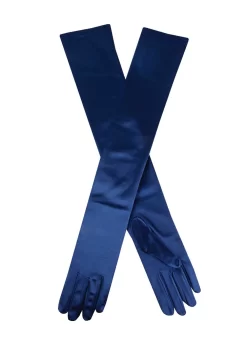 Women's Long Opera Satin Gloves -Fashion Accessories Shop 6 2182Navy