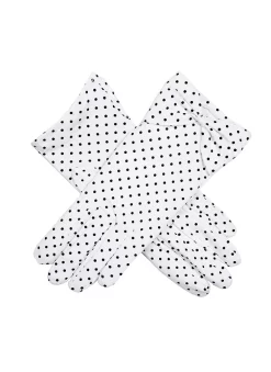 Women's Spotted Cotton Gloves With Cuff Bow